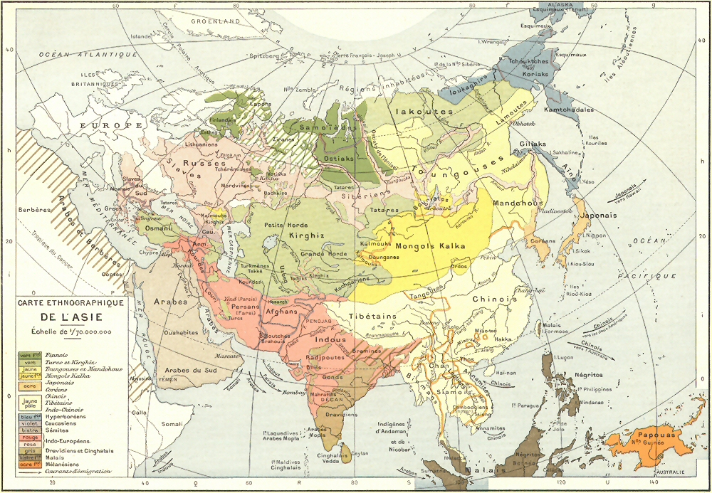 Carte ethnographique de l'Asie.