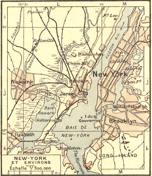 Carte New-York et de ses environs.