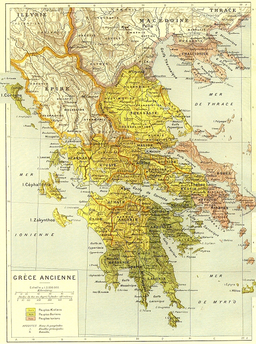 Carte de la Grce ancienne.
