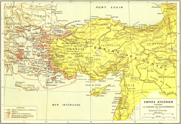 L'Empire athnien pendant la Guerre du Ploponnse.