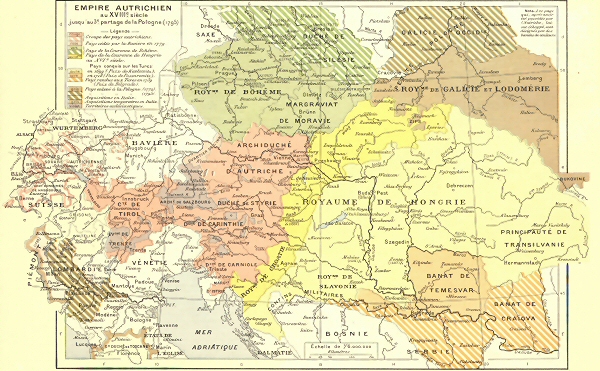 Empire autrichien au XVIIIe siècle.
