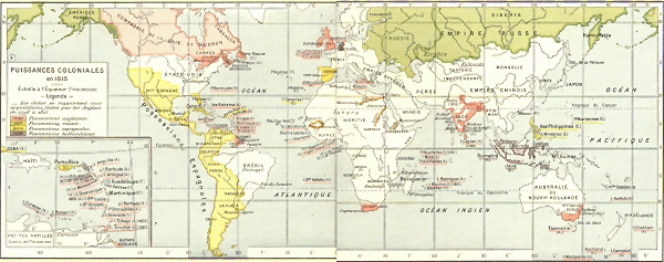 Puissances coloniales en 1815.