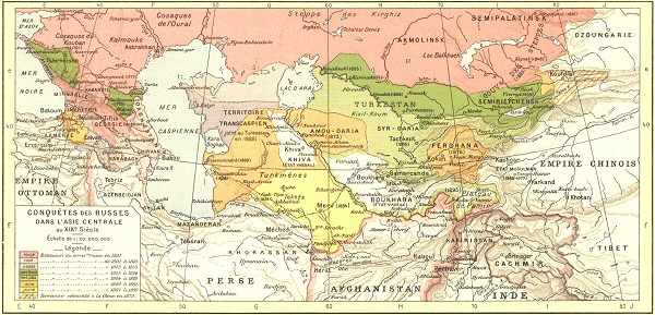 Conquêtes russes en Asie centrale au XIXe siècle.