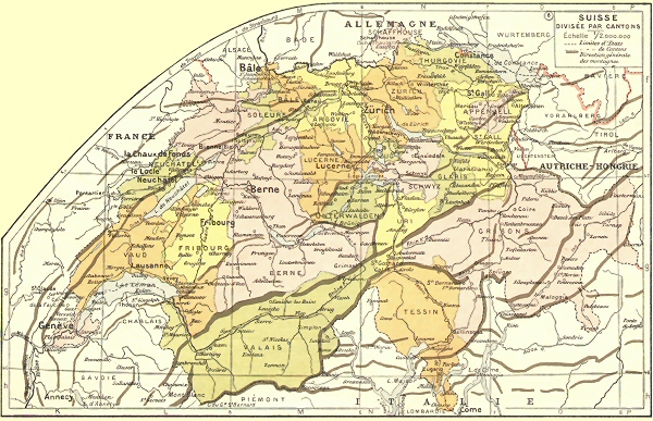 Division en cantons de la Suisse.