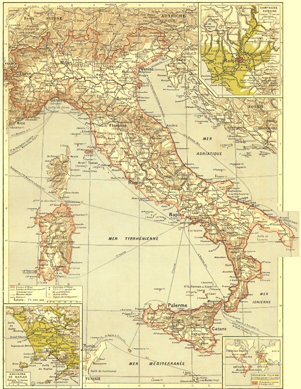 Carte politique de l'Italie.