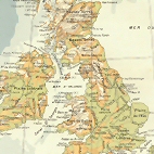 Carte physique des Iles britanniques.