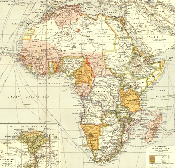 Carte politique de l'Afrique.