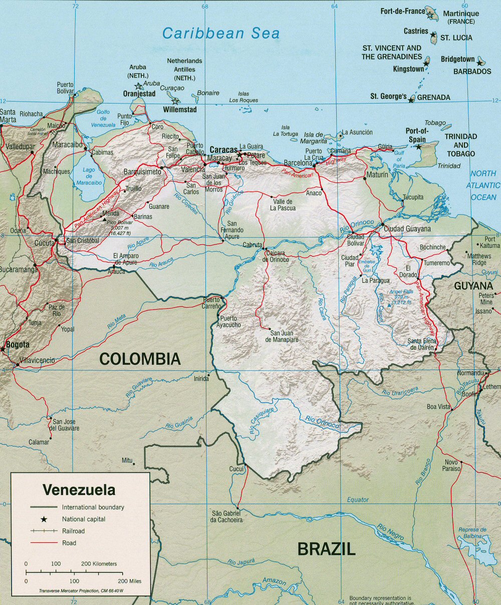 Carte du Venezuela.