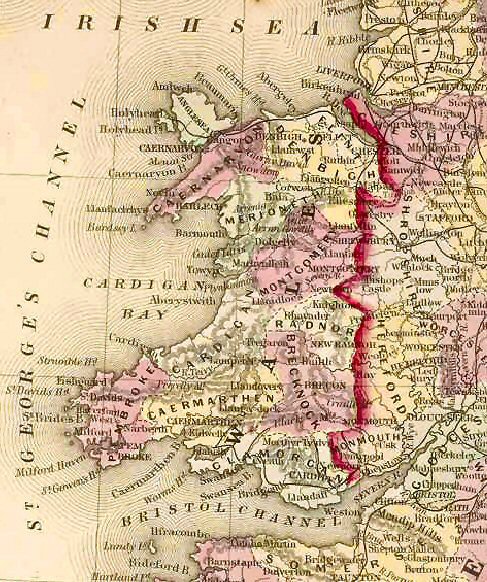 Carte du pays de Galles.