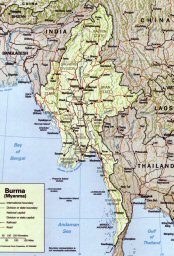 Topographie de la Birmanie.