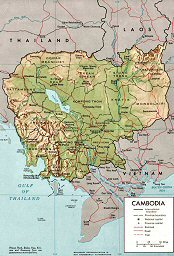 Topographie du Cambodge.
