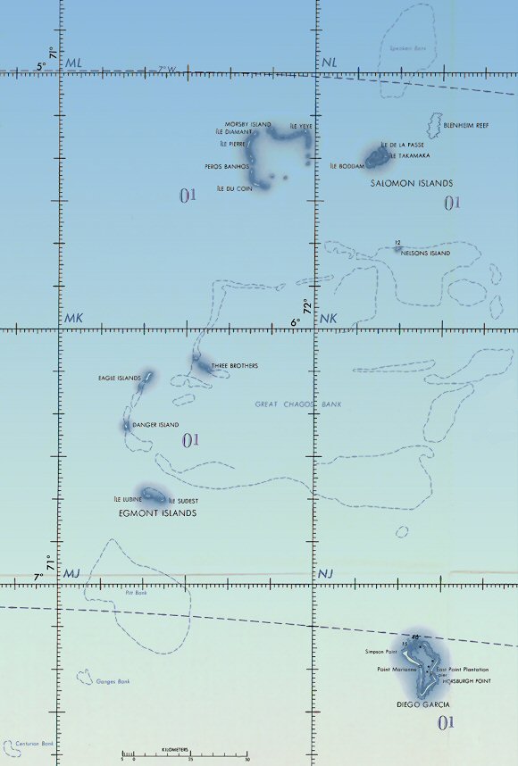 Carte des îles Chagos.