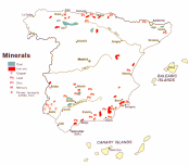 Ressources minérales de l'Espagne.