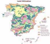 Utilisation des sols de l'Espagne.