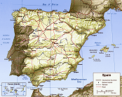 Topographie de l'Espagne.