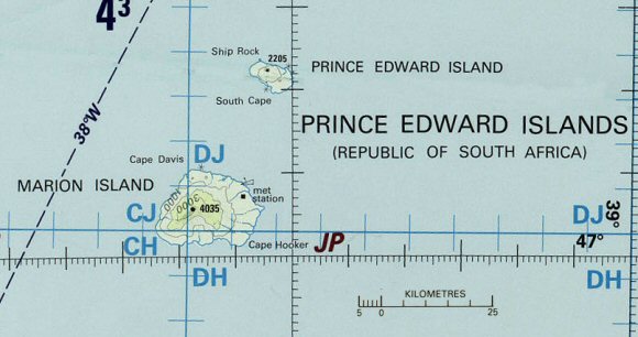 Carte des les du Prince Edward.