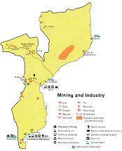 Industrie et mines du Mozambique.