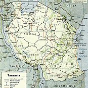Topographie de la Tanzanie.