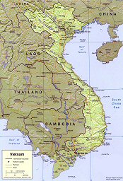 Topographie du Vietnam.