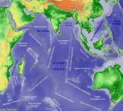 Topographie de l'océan Indien.