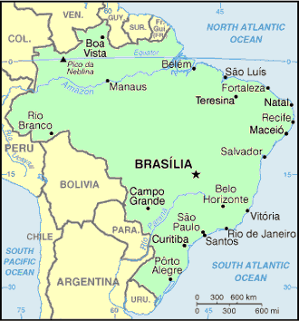 Carte du Brésil.