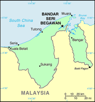 Carte de Brunei.