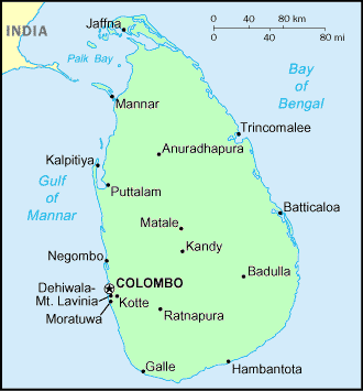 Carte du Sri lanka.