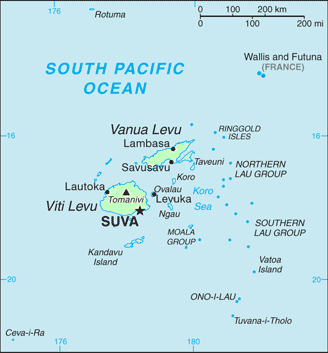 Carte des Fidji.