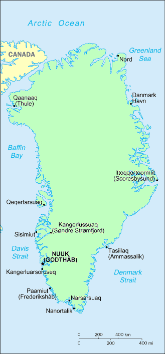 Carte du Groenland.
