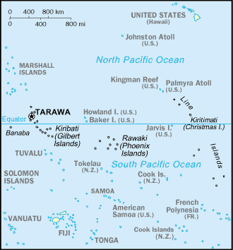 Carte du Kiribati.