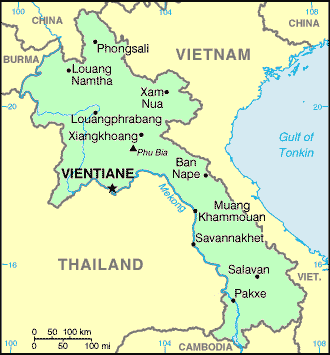 Carte du Laos.
