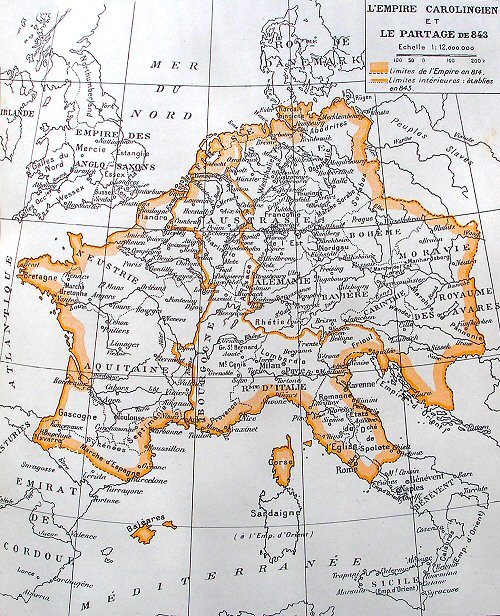 Carte de l'Empire carolingien.