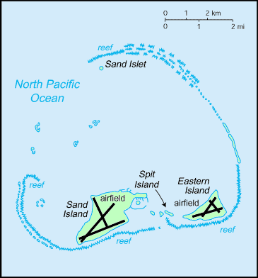 Carte des îles Midway.