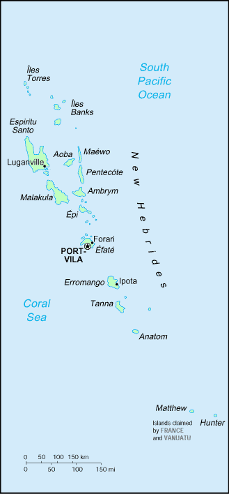 Carte du Vanuatu.