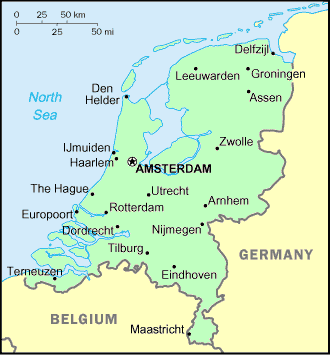 Carte des Pays-Bas.
