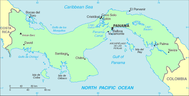 Carte de Panama.