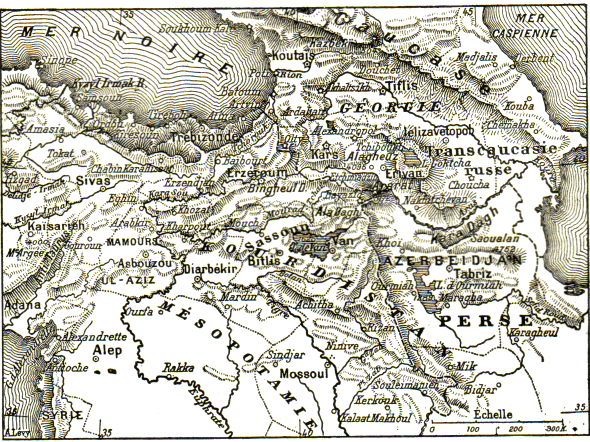 Carte de l'Arménie.
