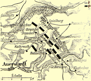 Plan de la bataille d'Auerstaedt.