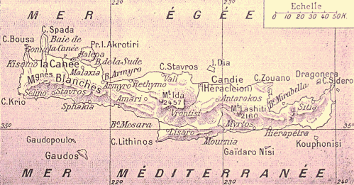 Carte de la Crète.