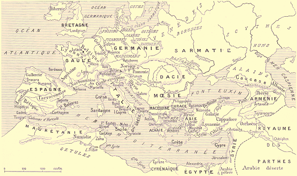 Carte de l'Empire Romain.