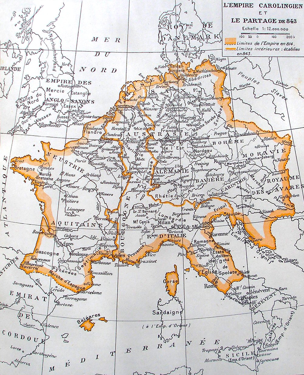 Carte de l'Empire carolingien.