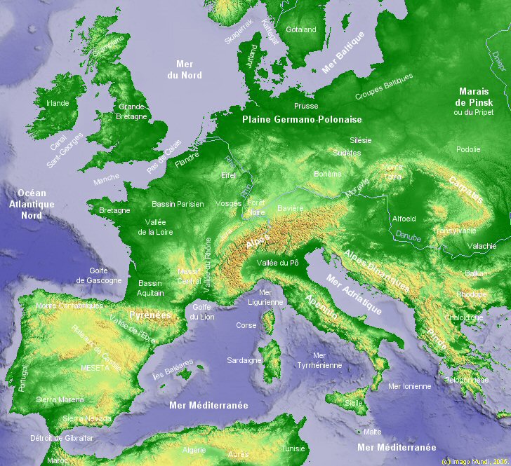 Carte de l'Europe de l'Ouest