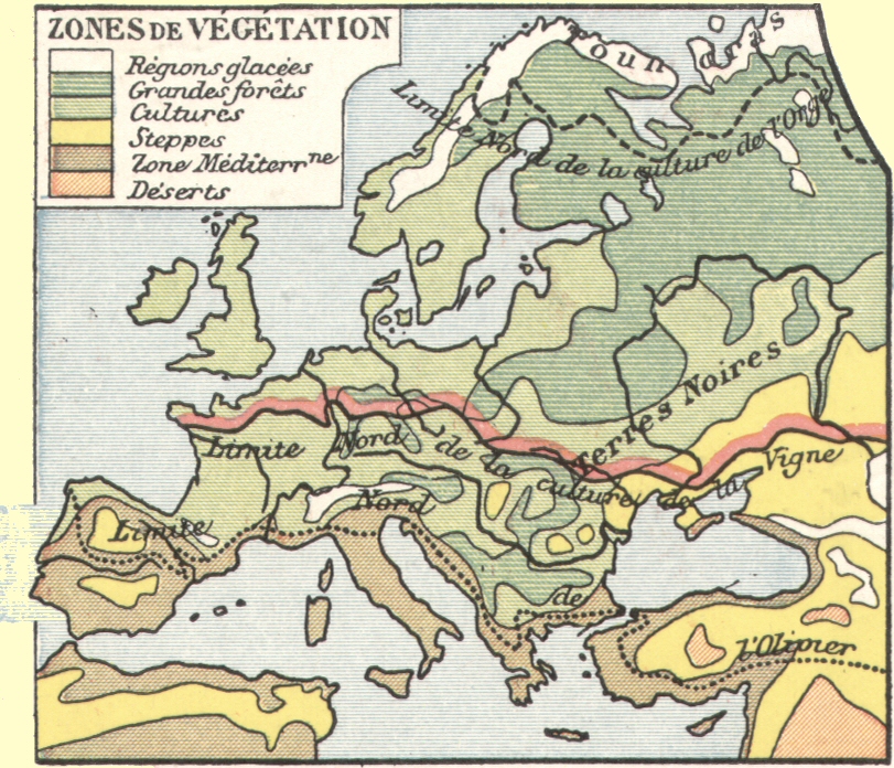 Europe : zones de vgtation.