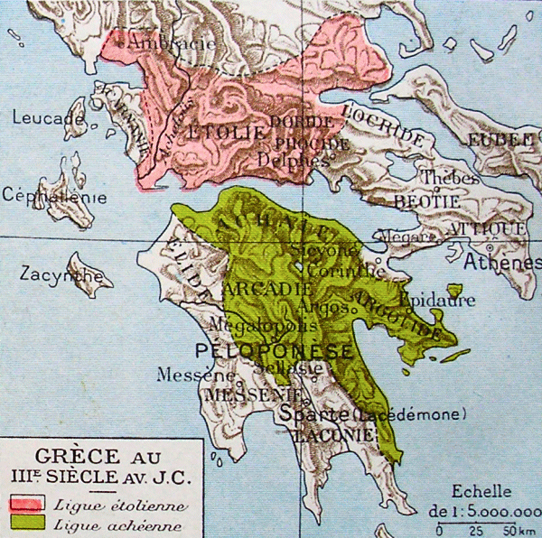 Carte de la Grèce au IIIe siècle av. J.-C.