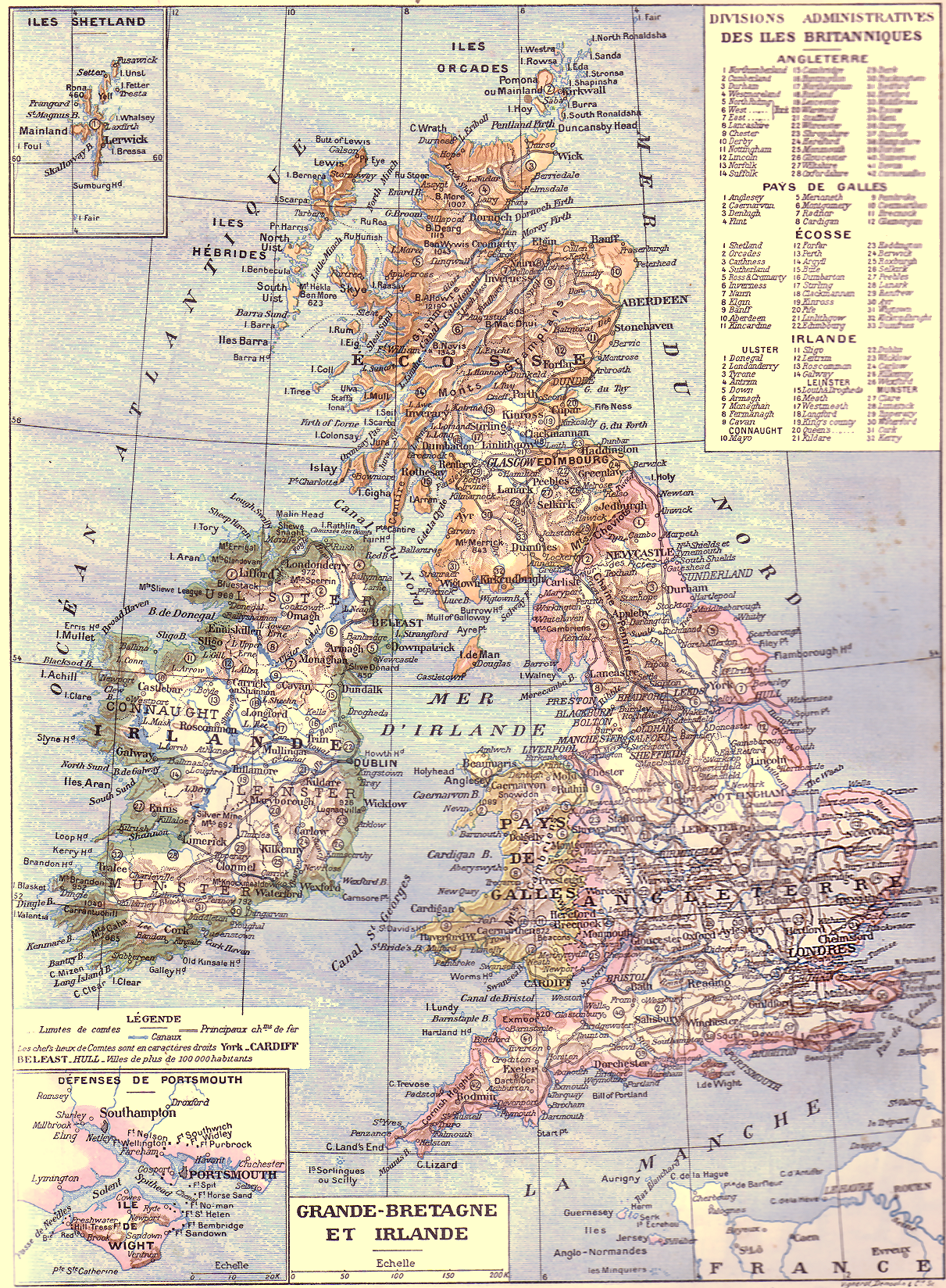 Carte des les Britanniques.