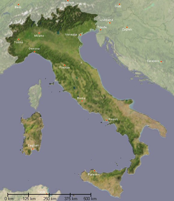 carte de l'Italie