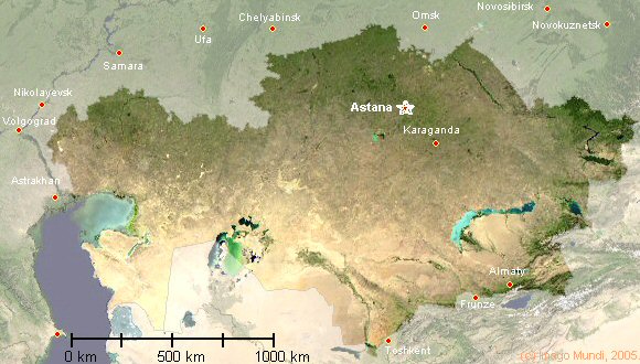 carte du Kazakhstan