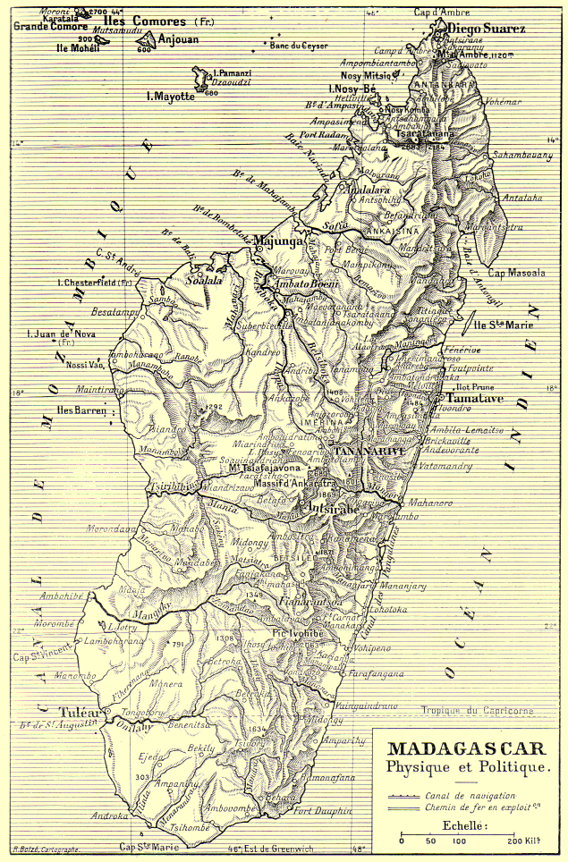 carte de Madagascar.