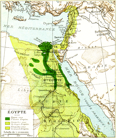 Carte de l'Egypte pharaonique.