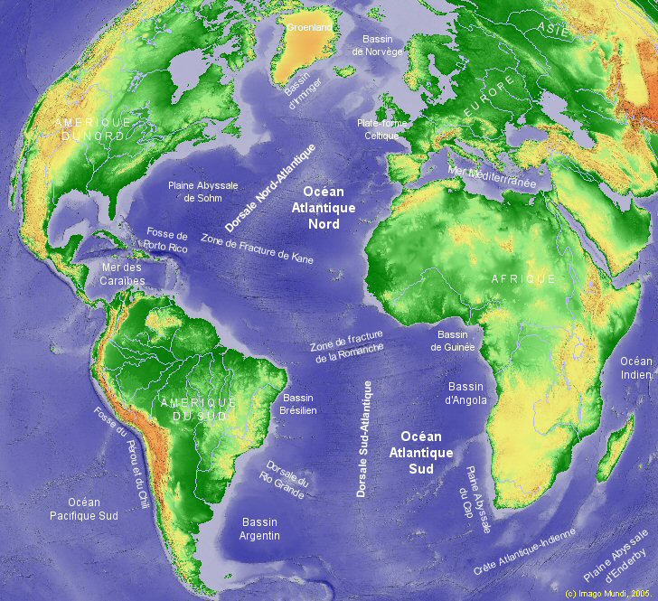 Carte de l'Ocan Atlantique